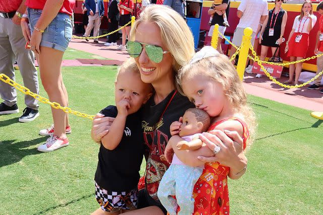 <p>Brittany Mahomes/Instagram</p> Brittany Mahomes with kids Bronze and Sterling