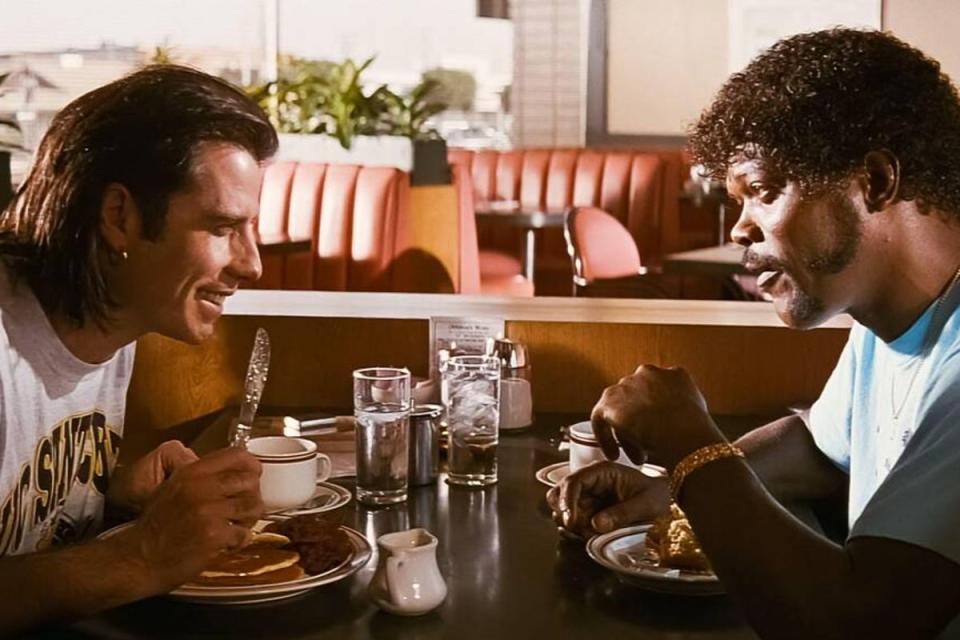 Jackson in one of his most famous roles alongside John Travolta  in 1994’s Pulp Fiction (Alamy Stock Photo)