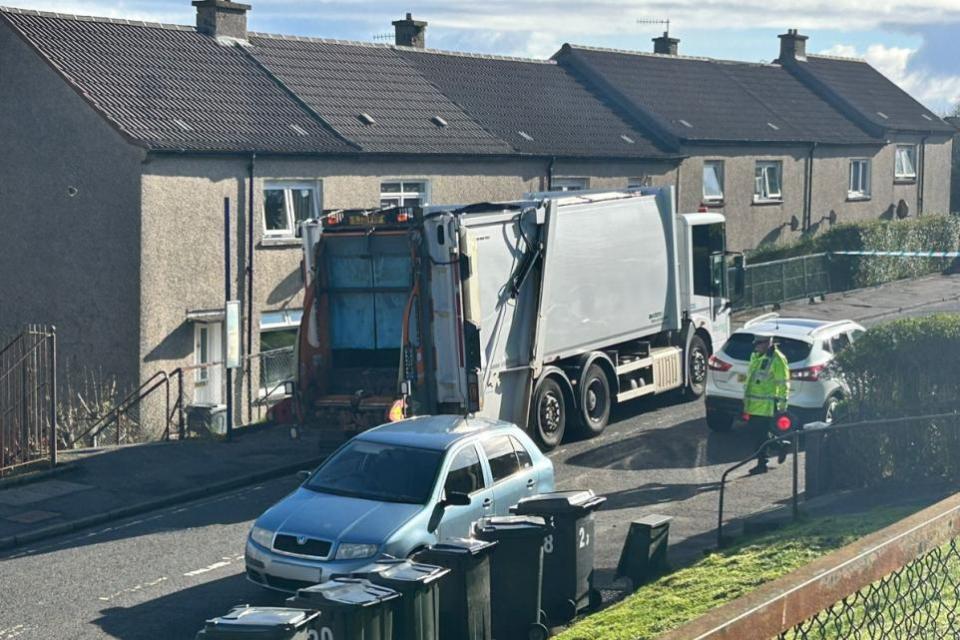 Greenock Telegraph: Clynder Road sealed off after crash involving pedestrian and a vehicle.