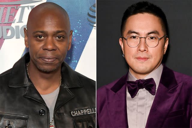 <p>Charley Gallay/Getty; Bryan Bedder/Getty </p> Dave Chappelle and Bowen Yang