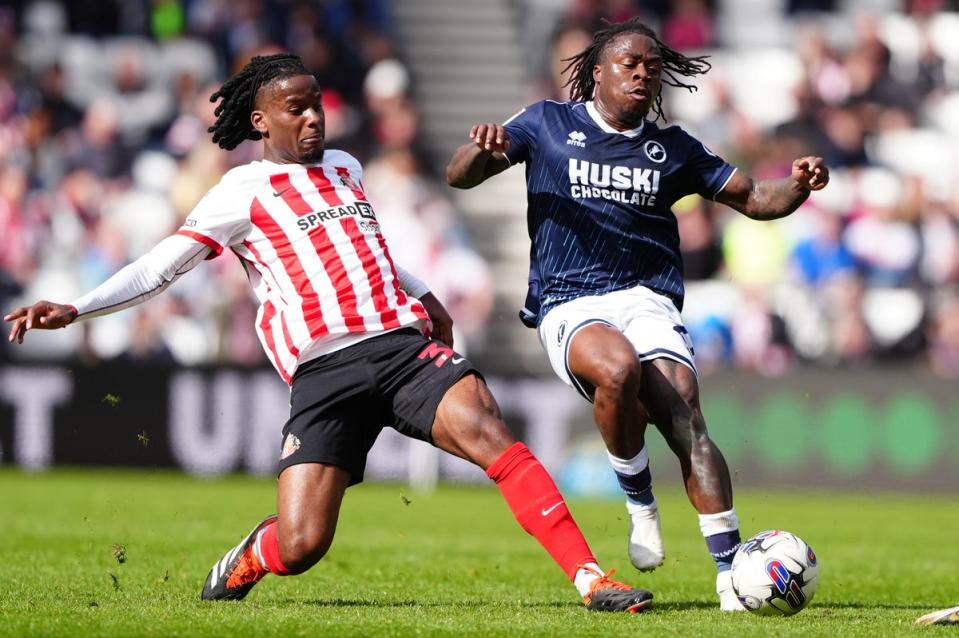 Michael Obafemi scored two goals in 12 starts on loan at Millwall (Owen Humphreys/PA Wire)