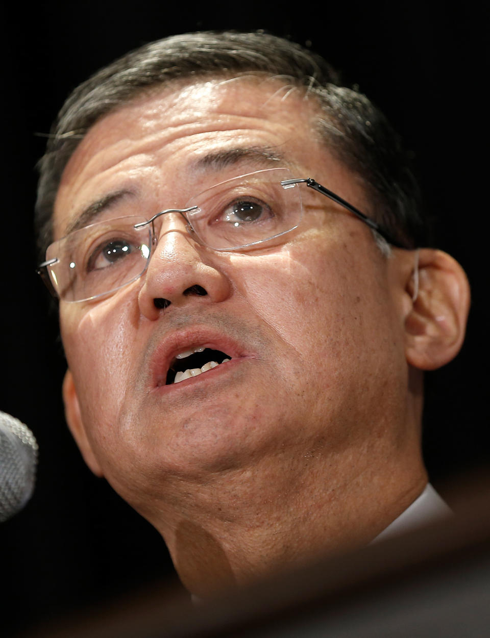 <a href="http://www.britannica.com/EBchecked/topic/1502787/Eric-K-Shinseki" target="_blank">Took office:</a> Jan. 21, 2009  <a href="http://www.huffingtonpost.com/2014/05/30/eric-shinseki-resigns_n_5364298.html" target="_blank">Left office:</a> May 30, 2014  U.S. Secretary of Veterans Affairs Eric Shinseki addresses the National Coalition for Homeless Veterans May 30, 2014 in Washington, D.C. (Photo by Win McNamee/Getty Images)