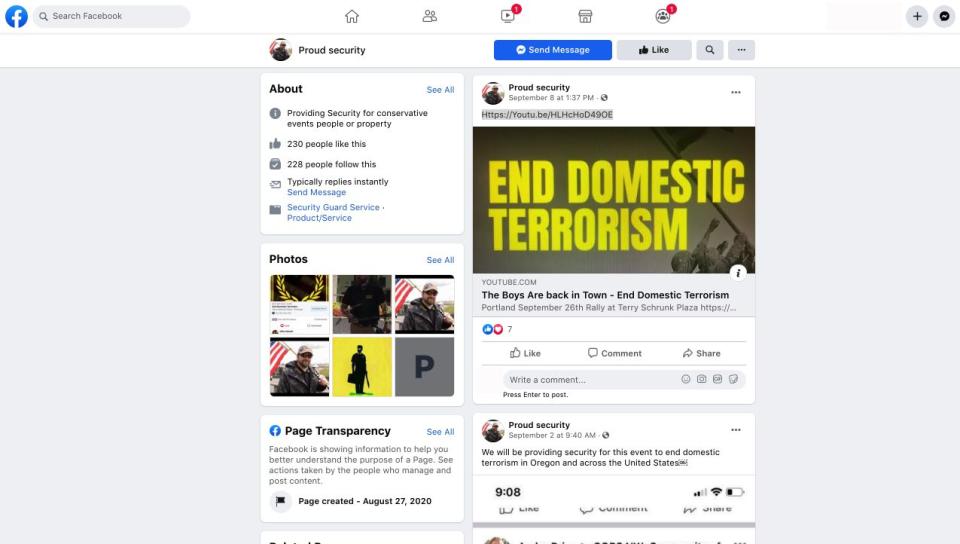 A Facebook page promoting a neo-fascist Proud Boys rally scheduled for Sept. 26 in Portland included a propaganda video for the event.  (Photo: Tech Transparency Project)