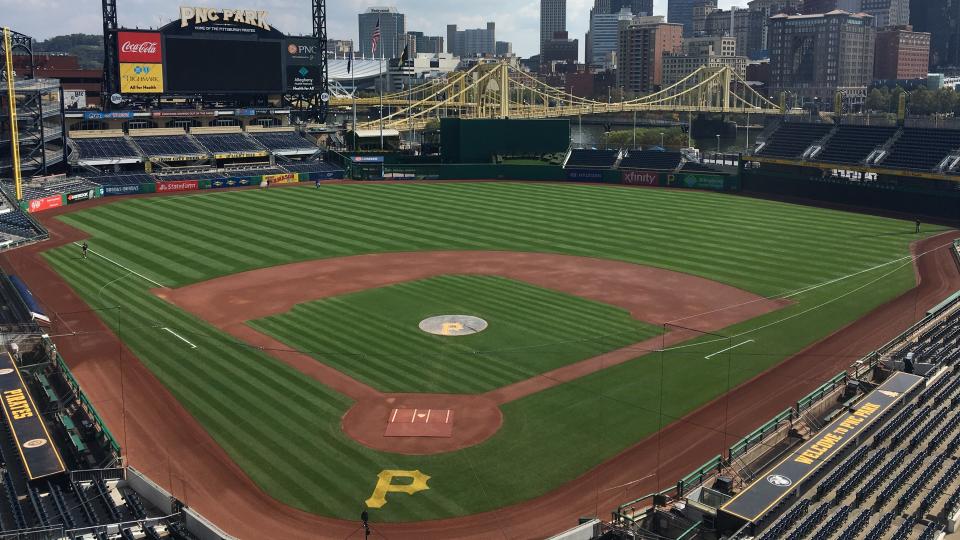 Pittsburgh,PA/United States - September, 27, 2017: Pirates Stadium PNC Park with the City of Pittsburgh in the Background.