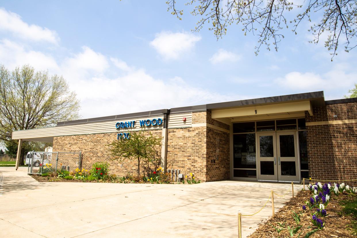 Grant Wood Elementary is seen on Thursday, April 25, 2019 at 1930 Lakeside Drive in Iowa City, Iowa. The school was briefly placed in HOLD mode on Wednesday morning after a parent threatened school staff. The man was placed in police custody.