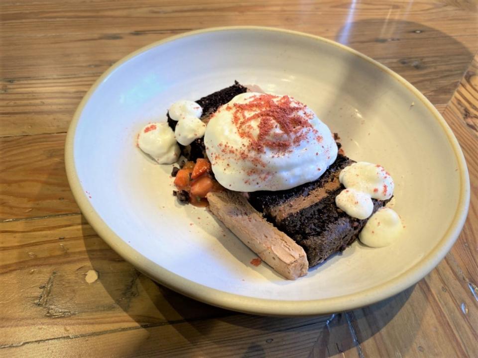 "Buried Treasure" is The Jones Assembly's new chocolate cake dessert. The restaurant recently revamped its entire pastry menu.