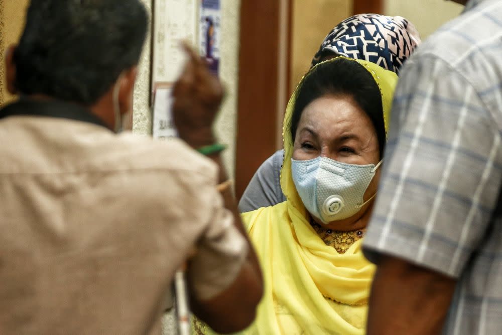 Datin Seri Rosmah Mansor is pictured at the Kuala Lumpur High Court August 6, 2020. ― Picture by Ahmad Zamzahuri