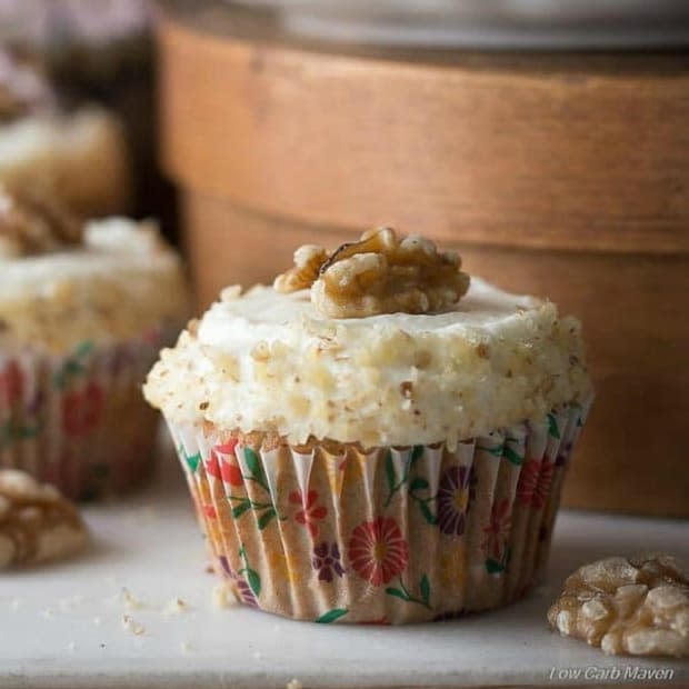 <p><a href="https://www.lowcarbmaven.com/sugar-free-carrot-cake-cupcakes-recipe/" rel="nofollow noopener" target="_blank" data-ylk="slk:Low Carb Maven;elm:context_link;itc:0;sec:content-canvas" class="link ">Low Carb Maven</a></p>