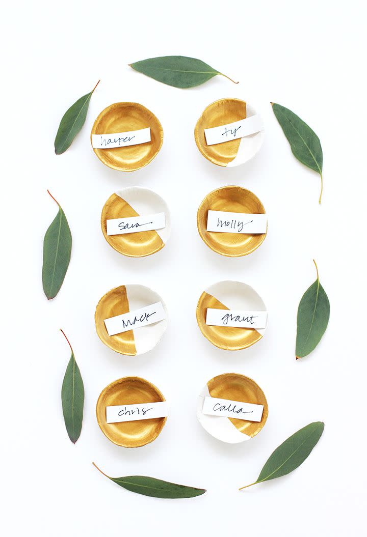 DIY Clay Bowl Place Card Holder