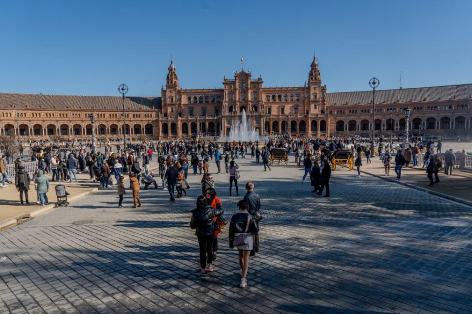 Thousands of tourists visit Plaza de España daily. Europa Press via Getty Images