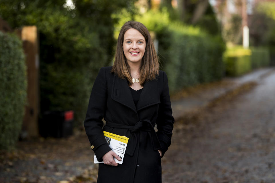 Alliance candidate Nuala McAllister said she is standing in North Belfast to offer voters an alternative to the DUP and Sinn Fein. (Liam McBurney/PA)