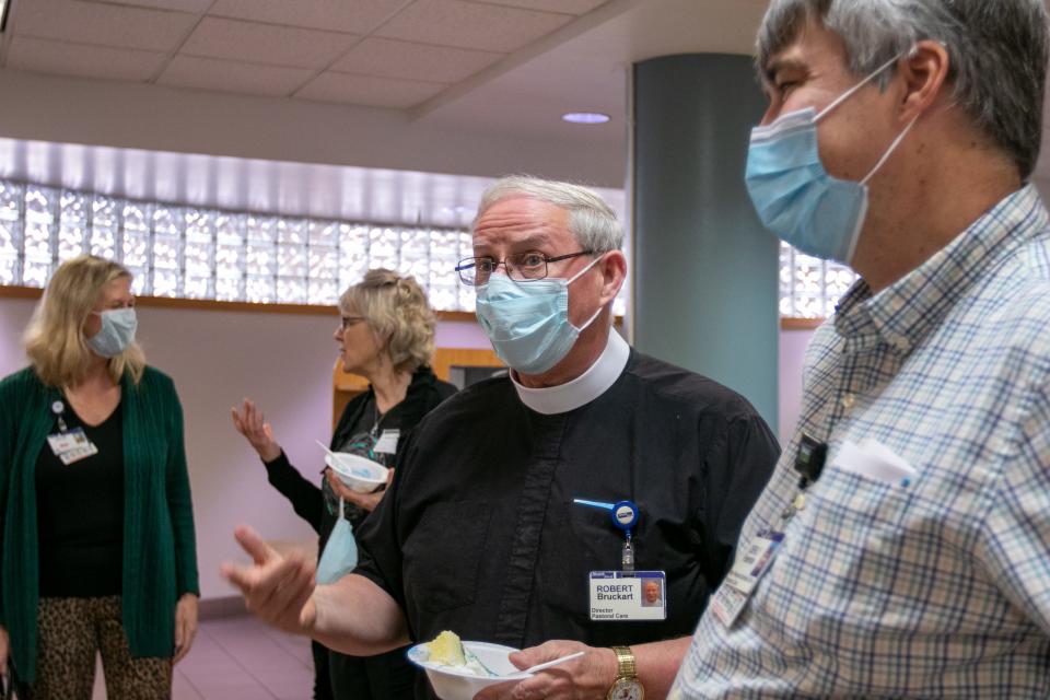 Father Bob Bruckart, affectionately known as “Father Bob,” is retiring after 26 years as Director of Pastoral Care for Health First.