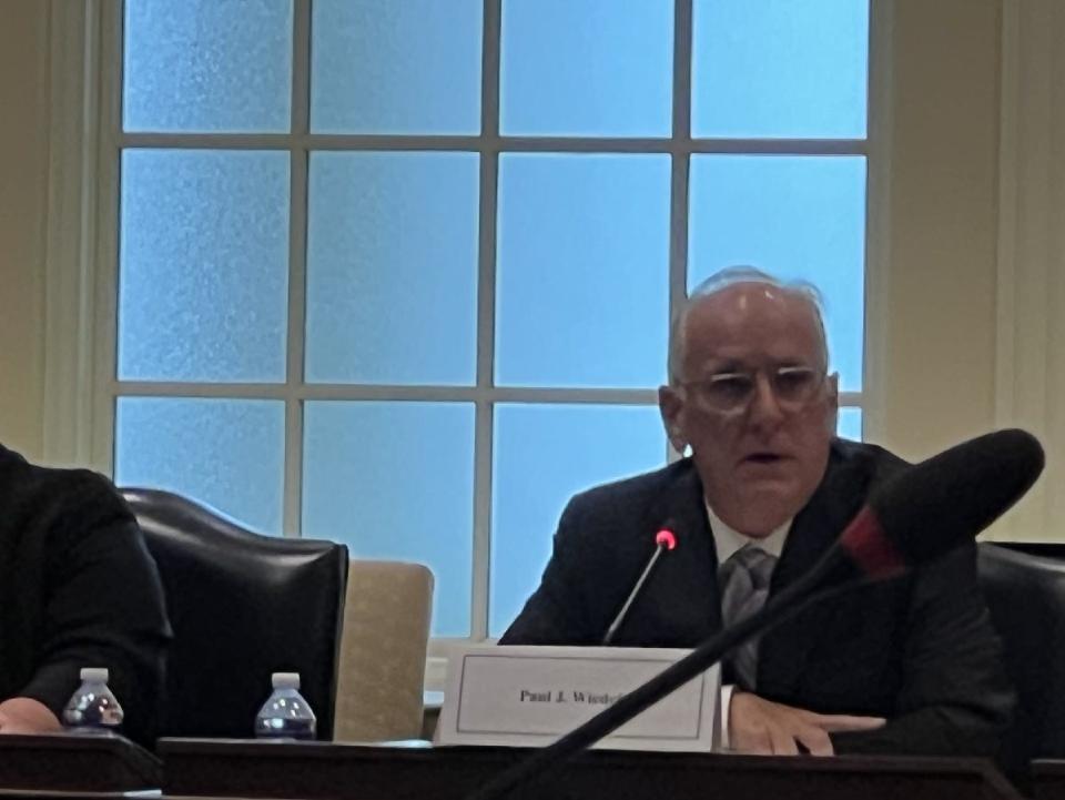 Maryland Department of Transportation Secretary Paul Wiedefeld speaks during the first meeting of the commission on Transportation Revenue and Infrastructure Needs in Annapolis on Thursday, August 24, 2023.