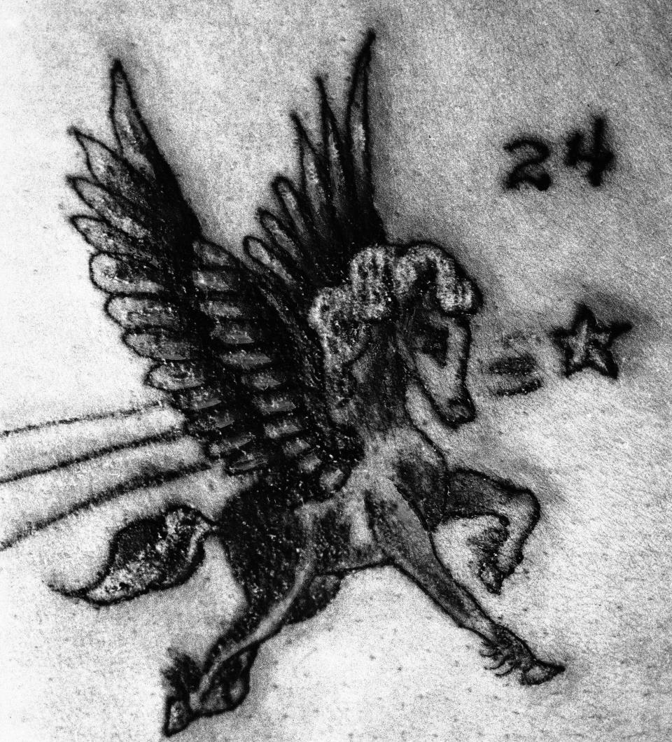 A tattoo of a unicorn in 1984.