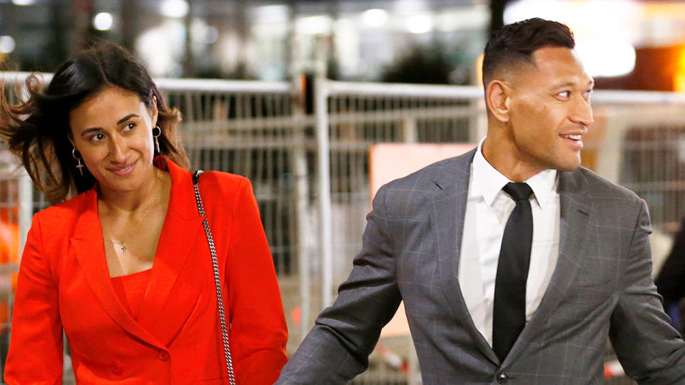 Seen here, Maria and Israel Folau after footy star's court battle with Rugby Australia.