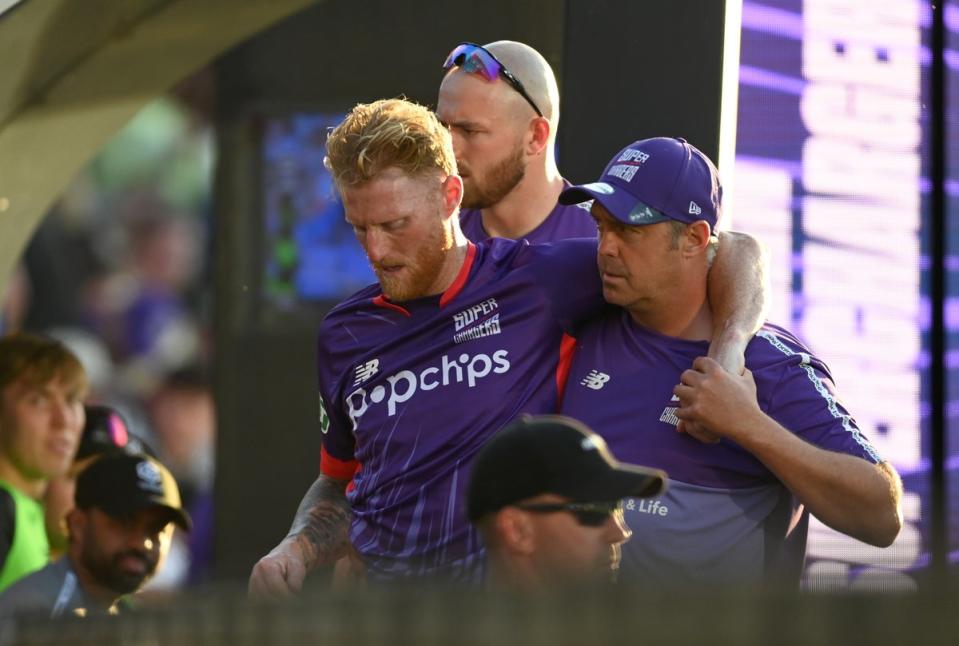 Stokes tore his hamstring playing in The Hundred on Sunday (Getty Images)