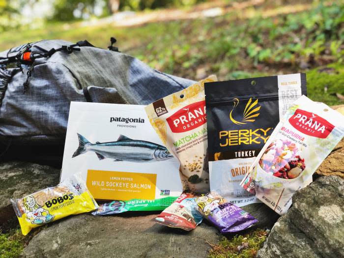 a variety of Trail Snacks, bars, jerky, and more