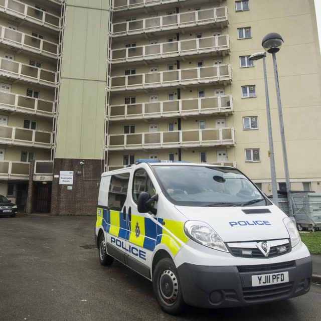 Police at the scene in Bradford