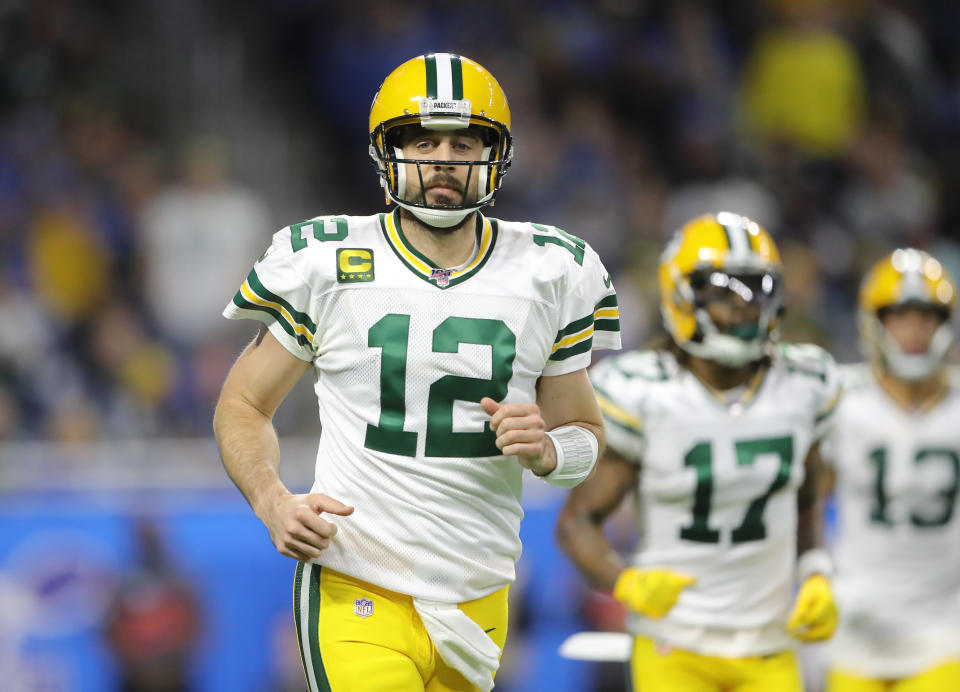 Aaron Rodgers overcame a miserable first half to drag the Packers to a win. (Photo by Rey Del Rio/Getty Images)