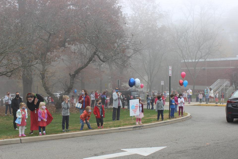 CET held a car parade to honor veterans Nov. 10, 2020. (courtesy of Croton-Harmon school district)