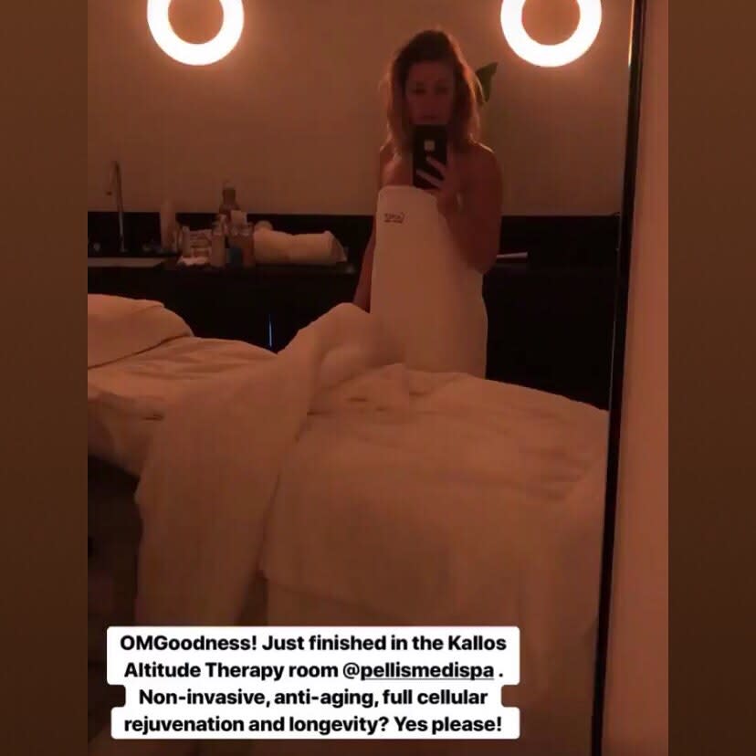 Jules Sebastian went into the Kallos Therapy room and raved about it. Picture: Instagram/@julessebastian