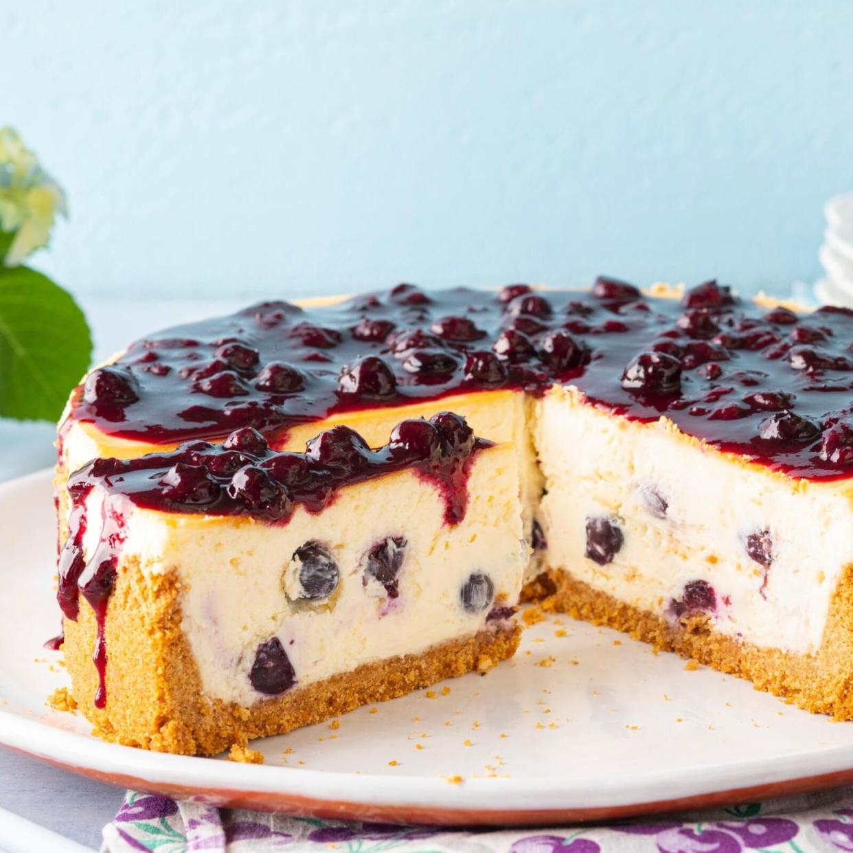 spring desserts blueberry cheesecake