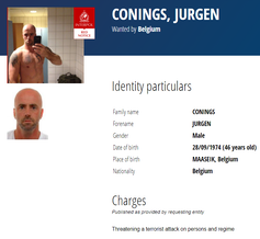 'International search warrant depicting suspect Jürgen Conings'