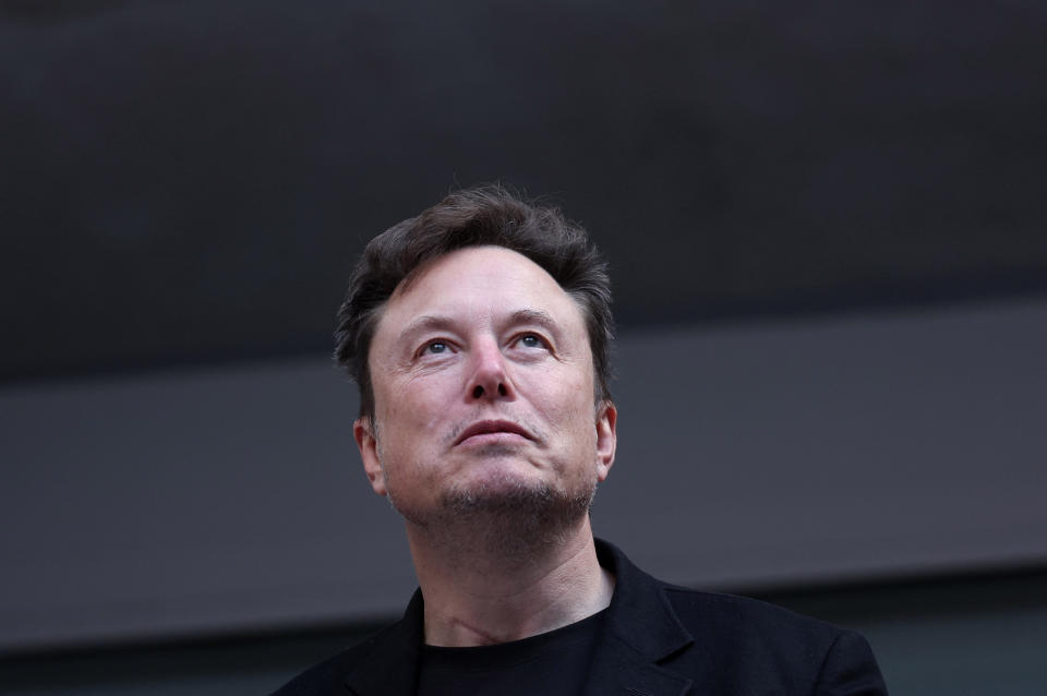 Tennis - U.S. Open - Flushing Meadows, New York, United States - September 8, 2024 Elon Musk is seen during the final match between Italy's Jannik Sinner and Taylor Fritz of the U.S. REUTERS/Mike Segar