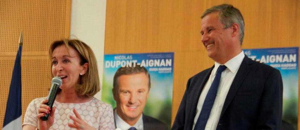 Lisa Haddad et Nicolas Dupont-Aignan.
