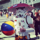 This Stormtrooper is surf-ready. What else do you expect in Cali?