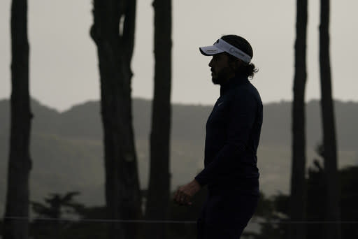 Mike Lorenzo-Vera, of France, walks on the seventh hole during the second round of the PGA Championship golf tournament at TPC Harding Park Friday, Aug. 7, 2020, in San Francisco. (AP Photo/Charlie Riedel)