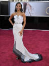 Worst: Zoe Saldana's Alexis Mable Couture gown has it all -- a belt, a bow, an embellished neckline, ombre-like layers -- and that's exactly the problem. It's too much. Saldana herself looked gorgeous, but the busy dress distracted from her beauty.