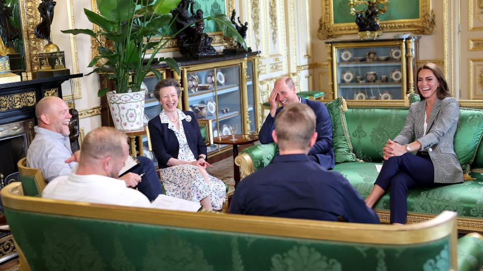 Princess Kate, Prince William, Mike Tindall, and James Haskell at Windsor Castle 