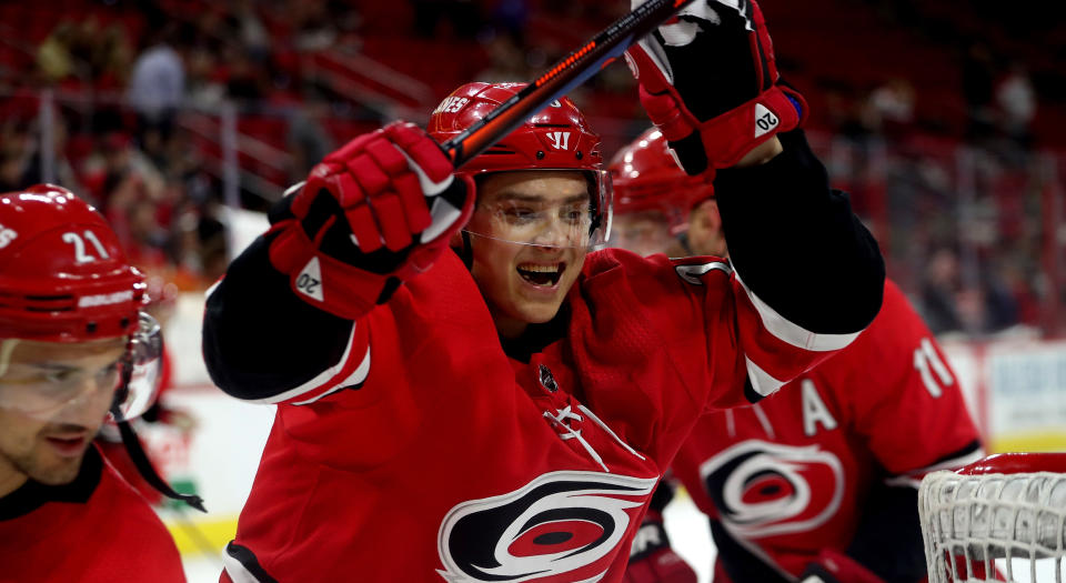 The Carolina Hurricanes' social team had some fun with the Montreal Canadiens sending a lacklustre offer sheet Sebastian Aho's way. (Photo by Gregg Forwerck/NHLI via Getty Images)