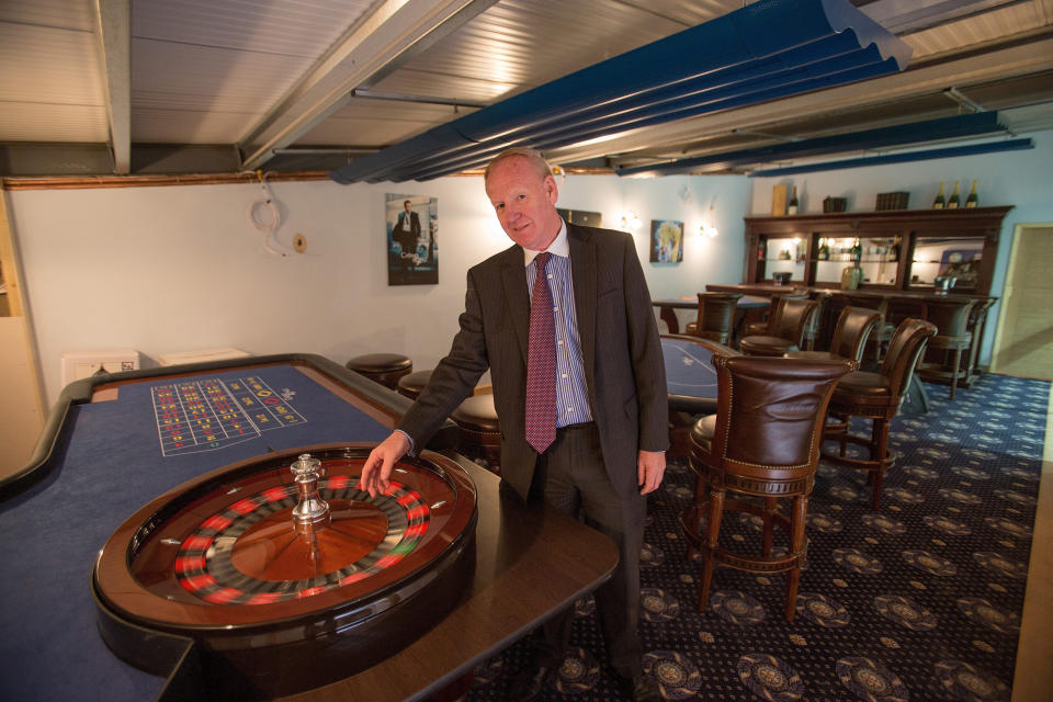 Graham Wildin inside the leisure centre he has built for himself and his family. (SWNS)