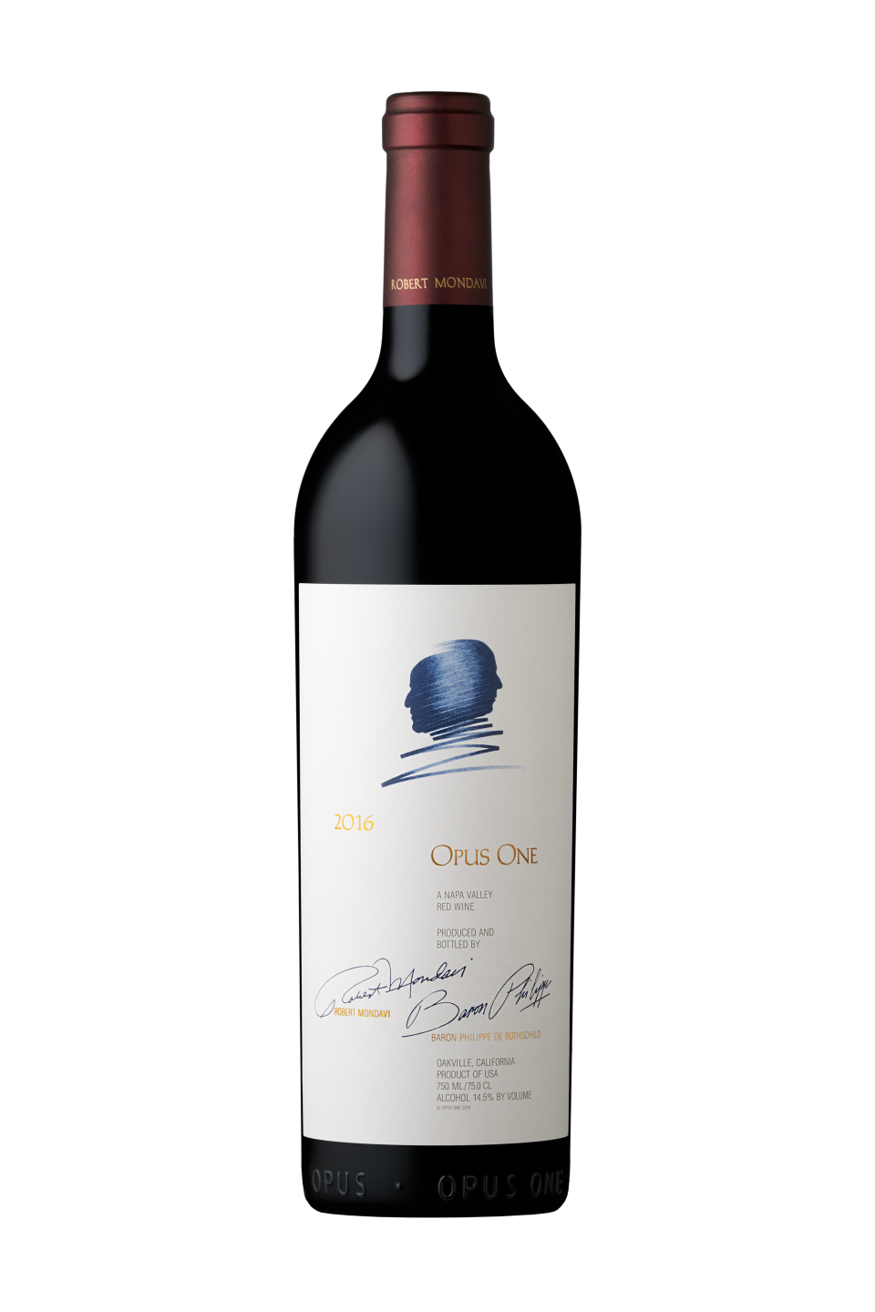 A bottle of Opus One.