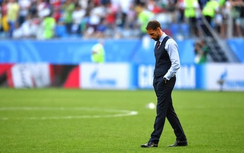  Gareth Southgate, Manager of England looks dejected - Credit: GETTY IMAGES
