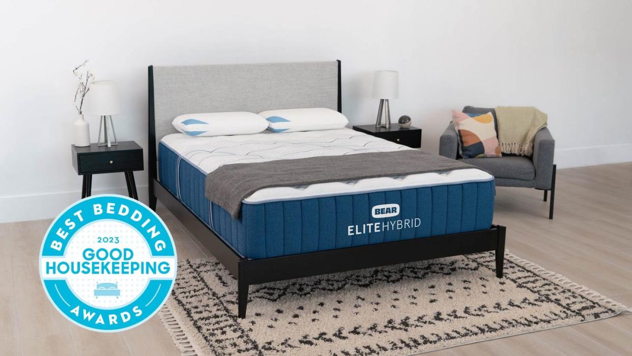 <p><a href="https://go.redirectingat.com?id=74968X1596630&url=https%3A%2F%2Fwww.bearmattress.com%2Fproducts%2Felite-hybrid-mattress&sref=https%3A%2F%2F" rel="nofollow noopener" target="_blank" data-ylk="slk:Shop Now;elm:context_link;itc:0;sec:content-canvas" class="link rapid-noclick-resp">Shop Now</a></p><p>Elite Hybrid</p><p>$1373.00</p><p>bearmattress.com</p>