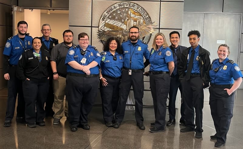 Some of the TSA team at Dwight D. Eisenhower National Airport (Photo Courtesy Wichita Airport Authority)