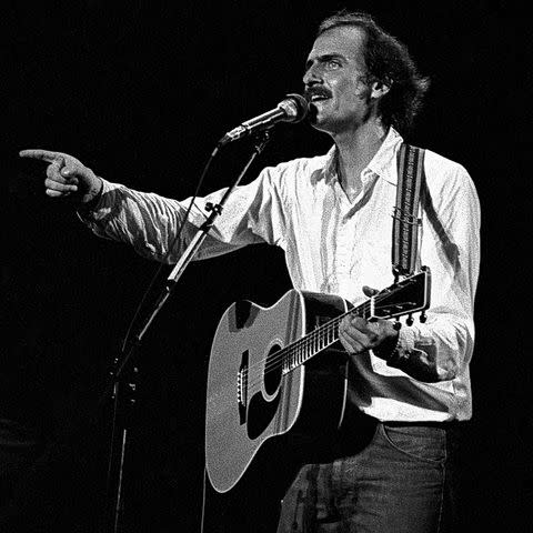 <p>Rick Diamond/Getty </p> James Taylor in 1981