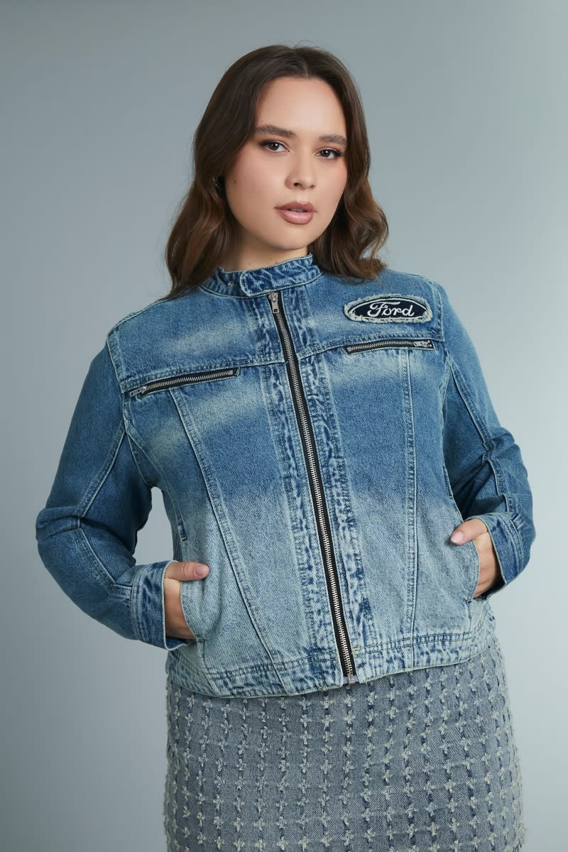 Denim jacket from the Forever21 x Ford collection.