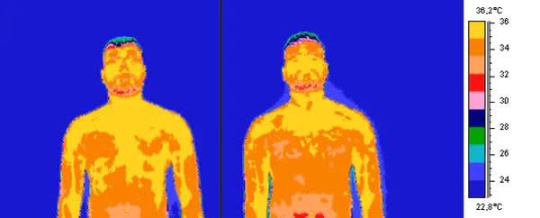 Termografía de un chico antes y después de resolver de modo empático un dilema moral y sacrificarse para salvar a un bebe.