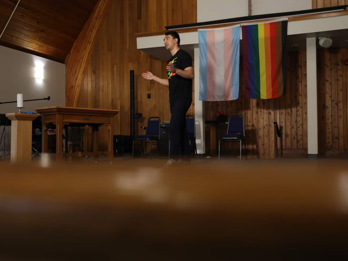 Mitchell Anderson, the lead minister at St. Paul's United Church in Saskatoon, says change in faith communities will take generations, but he believes he sees it happening. (Chanss Lagaden/CBC - image credit)