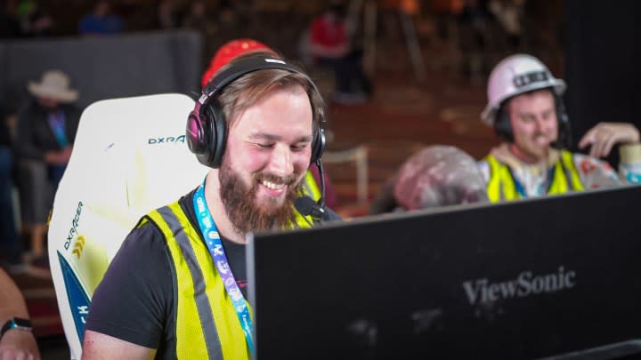 A runner smiling at Games Done Quick.