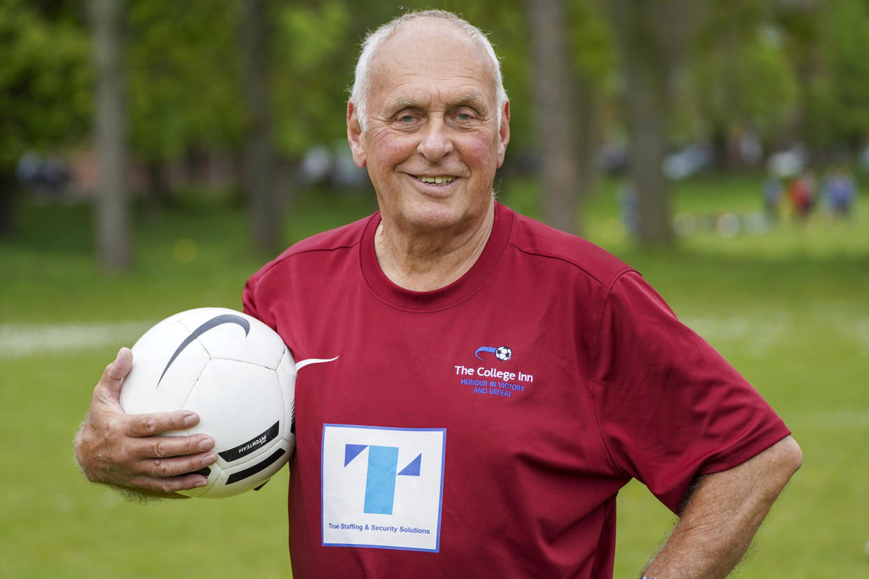 John Wootton is believed to have become the oldest Sunday League player on his 80th birthday. (SWNS)