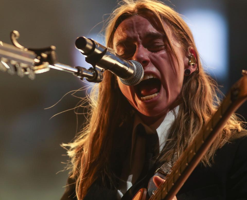 Boygenius performs at the Outdoor Theatre during the Coachella Valley Music and Arts Festival in Indio, Calif., Saturday, April 15, 2023. 