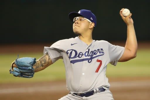 尤利亞斯(Julio Urias)，防禦率3.10，是今年道奇最能搶勝的人。官方提供