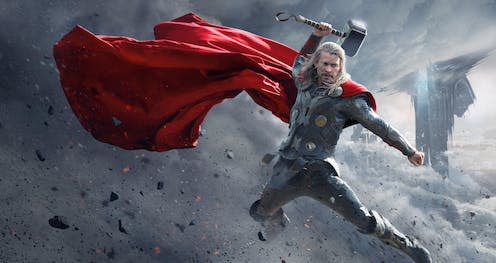 <span class="caption">Chris Hemsworth as Thor in Marvel Studios' The Dark World from 2013.</span> <span class="attribution"><a class="link " href="https://www.alamy.com/chris-hemsworth-thor-the-dark-world-2013-image472865537.html?imageid=0BB208C1-FE37-4C76-9731-904462B5103E&p=1913542&pn=1&searchId=21f2e4a6290695fa2c8a3ce8bf511534&searchtype=0" rel="nofollow noopener" target="_blank" data-ylk="slk:Maximum Film / Alamy;elm:context_link;itc:0;sec:content-canvas">Maximum Film / Alamy</a></span>