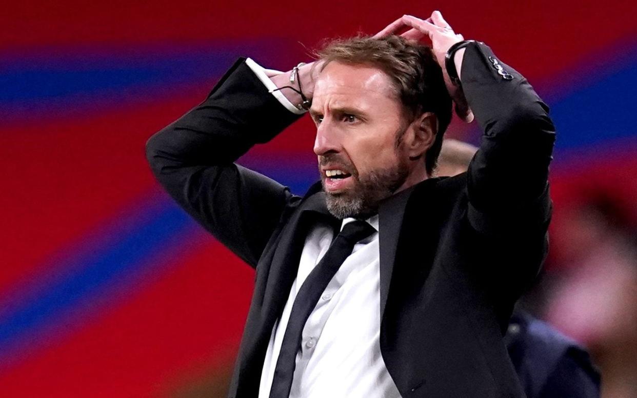 Gareth Southgate - England fans attacked by masked hooligans in Wembley pub before Germany game - PA