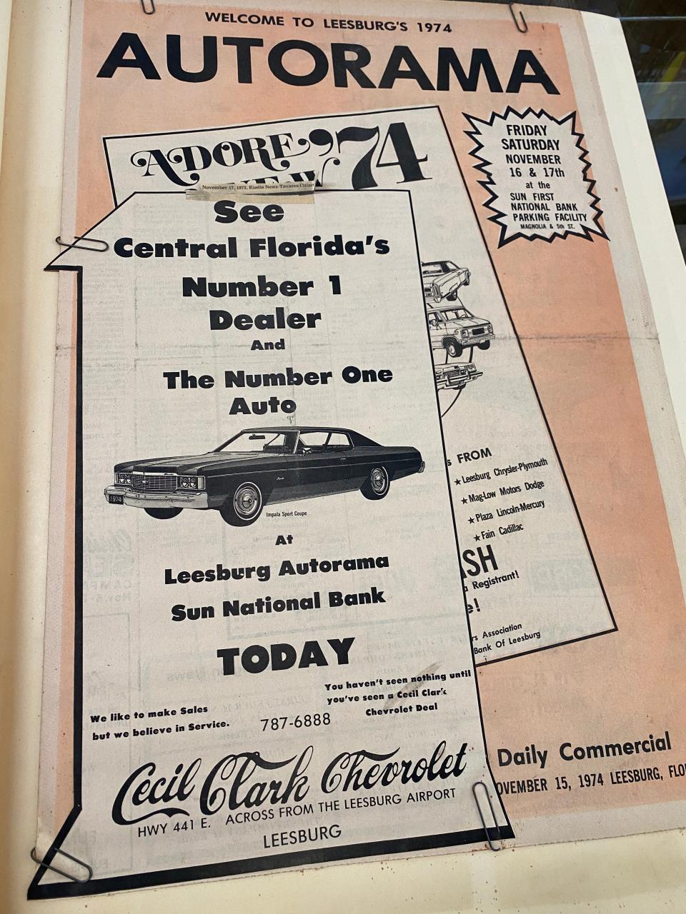 A 1974 ad for Cecil Clark as shown in the Daily Commercial.